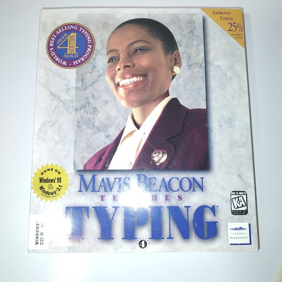Mavis Beacon Teaches Typing Windows '95 (3.1) CD ROM In Box/Not Tested - Picture 1 of 9